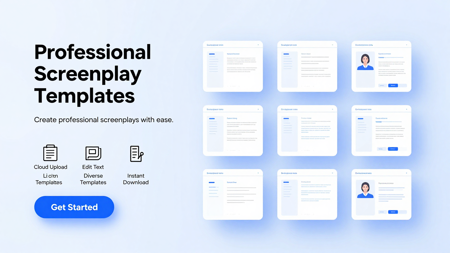 Google Docs screenplay formatting templates displayed on screen