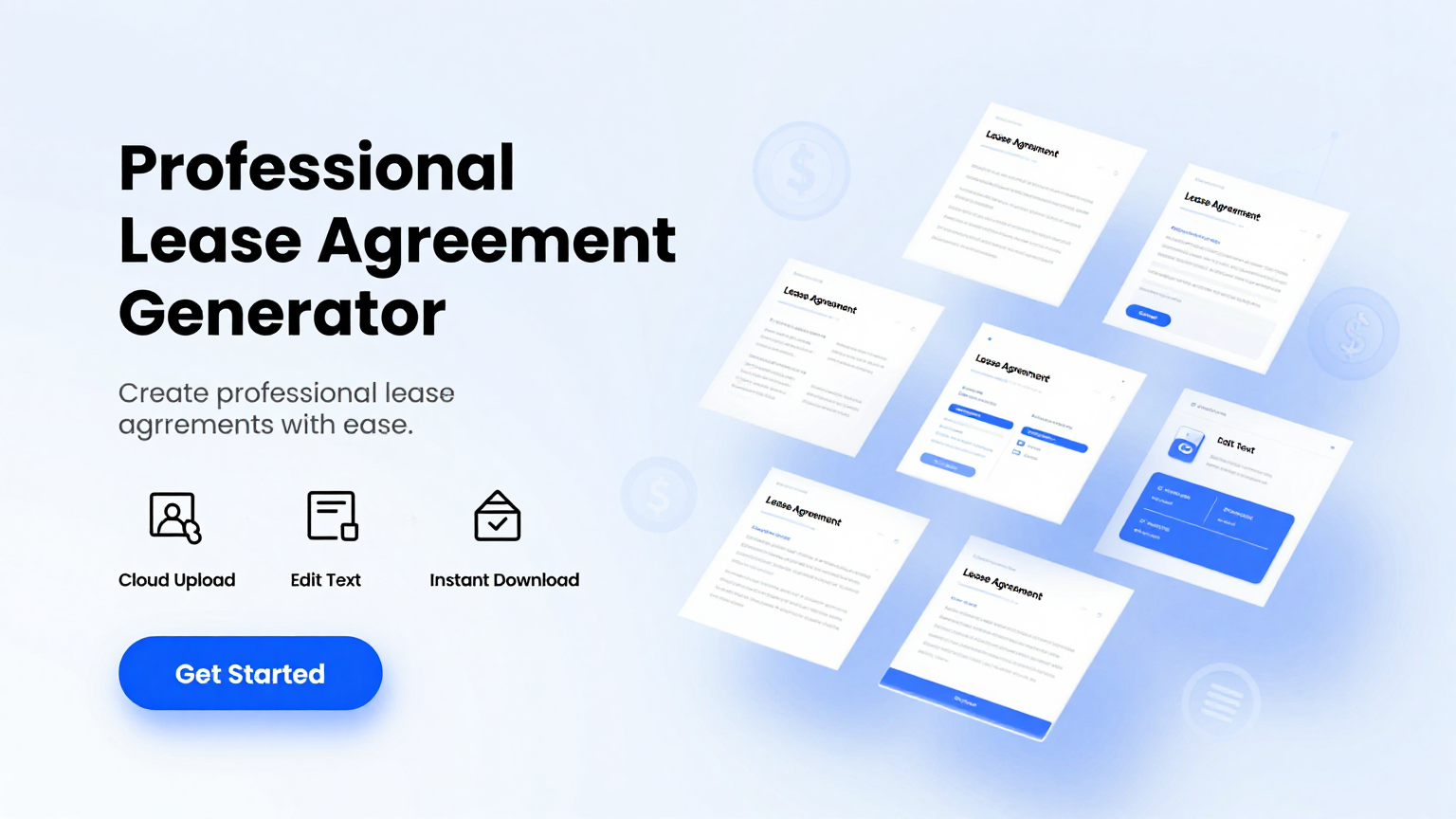 Professional lease agreement templates displayed on screen for editing