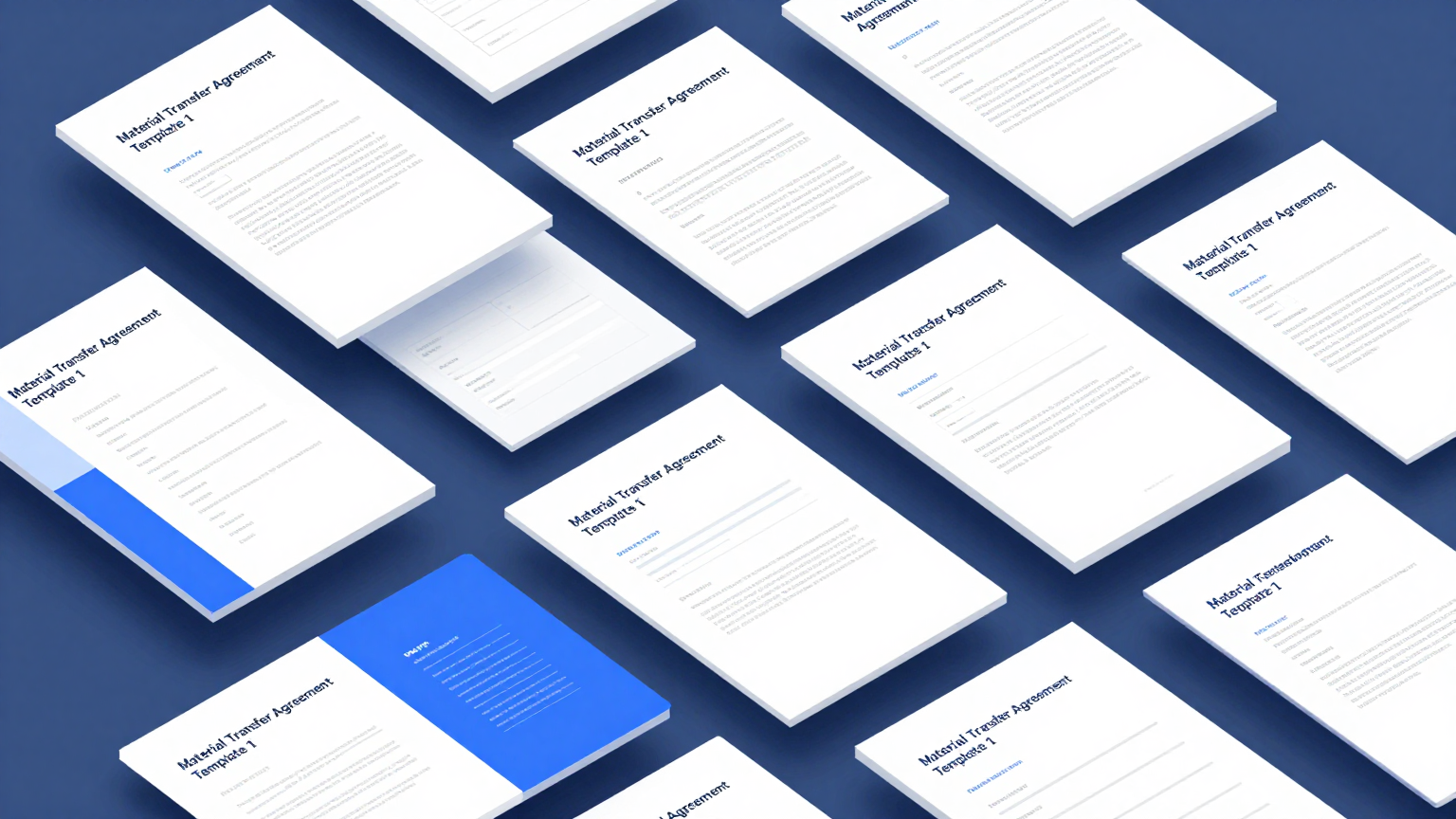 Professional material transfer agreement templates displayed on screen