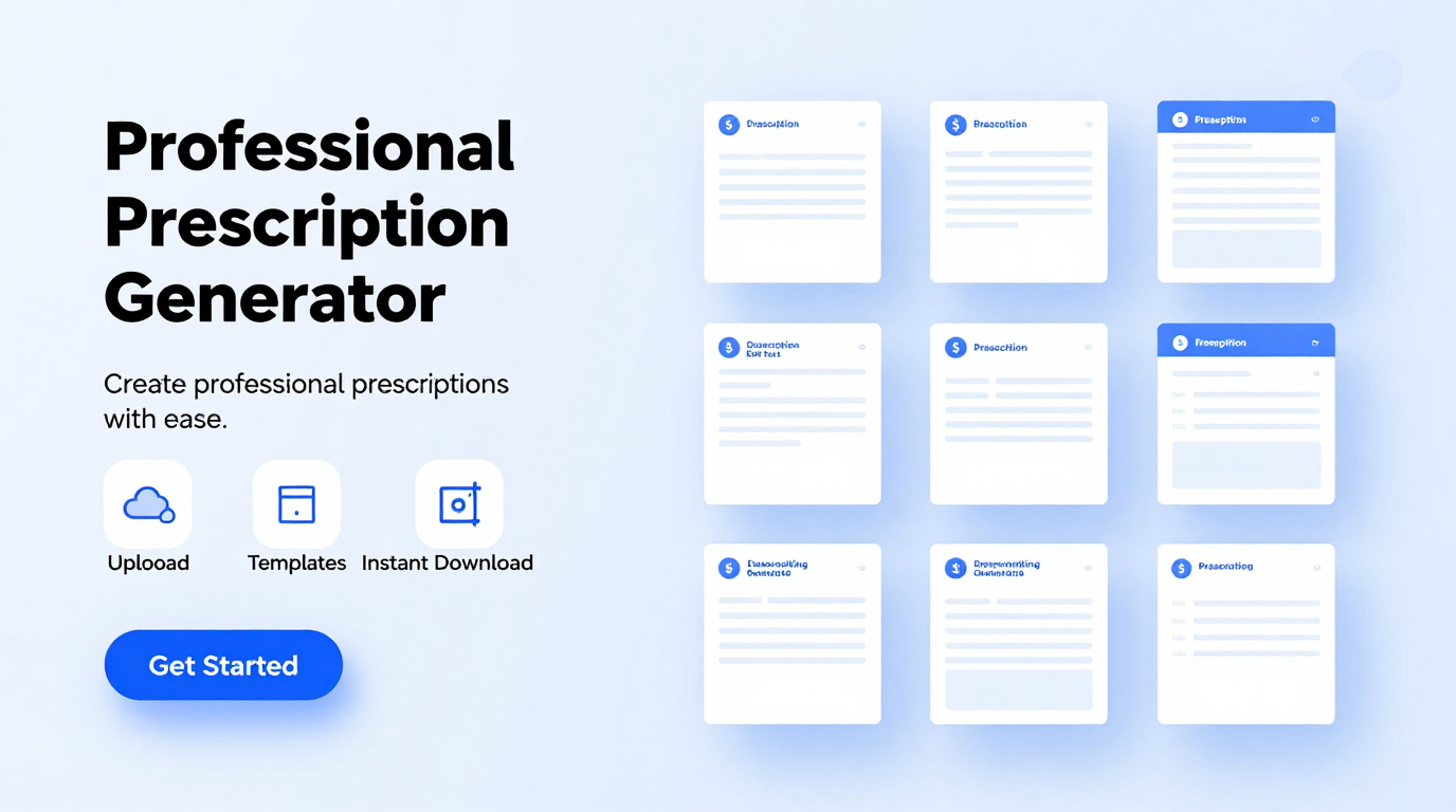 Professional prescription templates displayed on screen