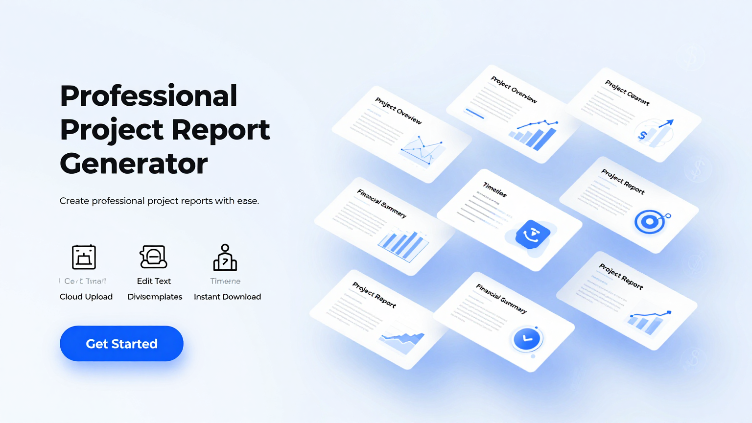 Collection of professional project report templates ready for editing