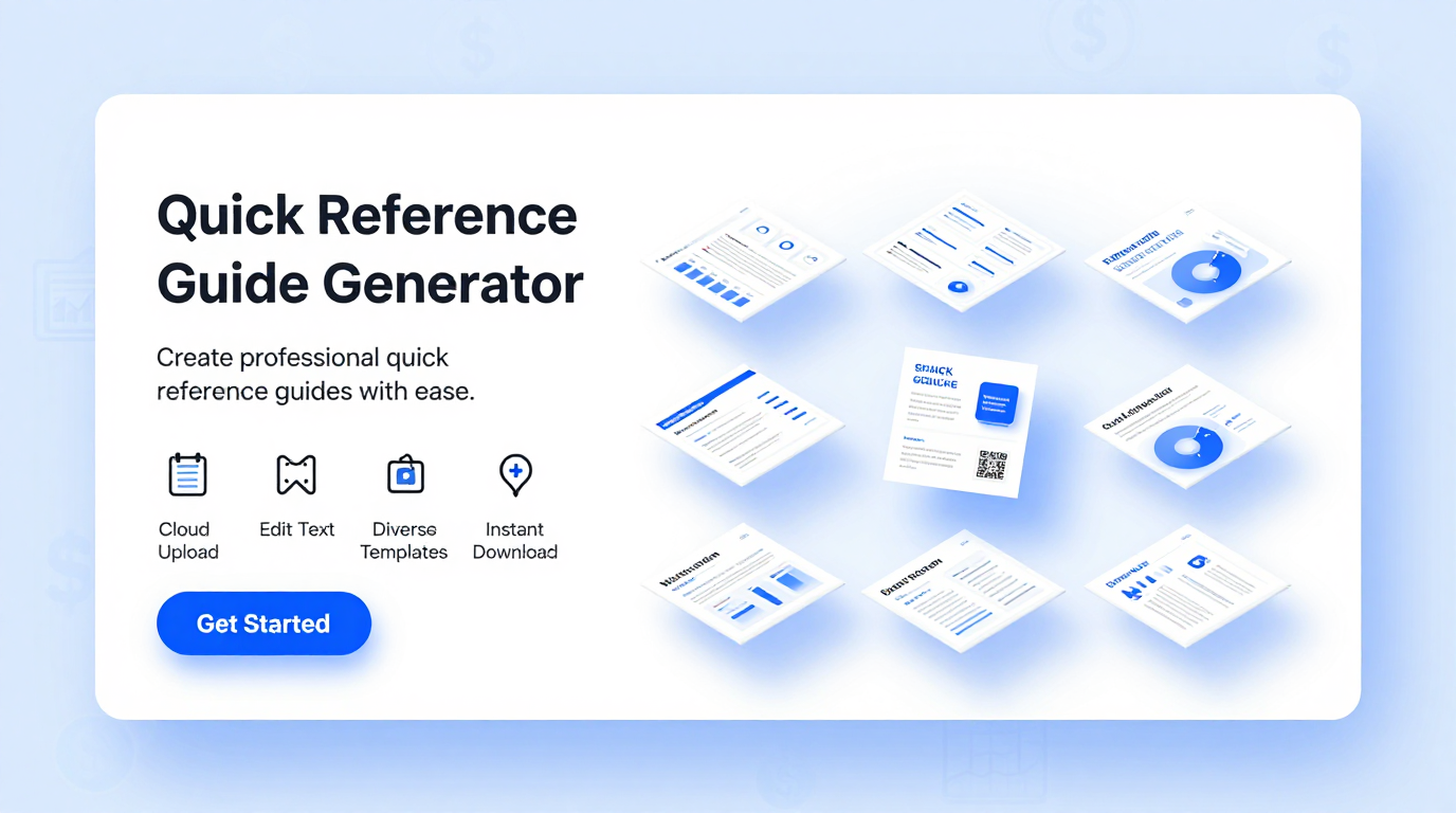 Example of a quick reference guide template on a digital screen