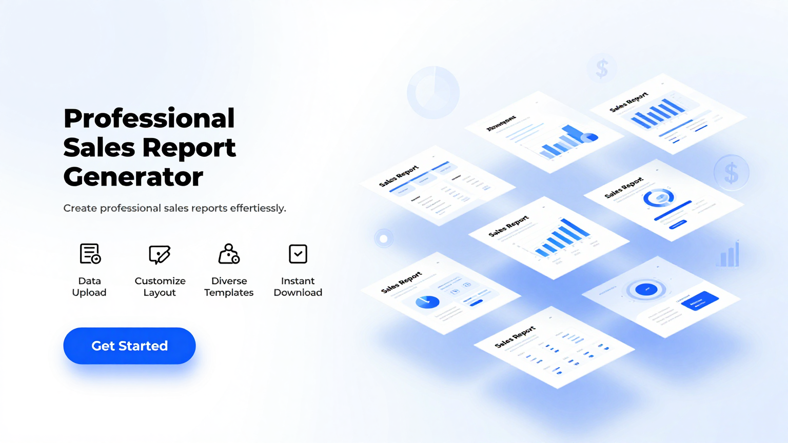 Collection of professional sales report templates ready for editing