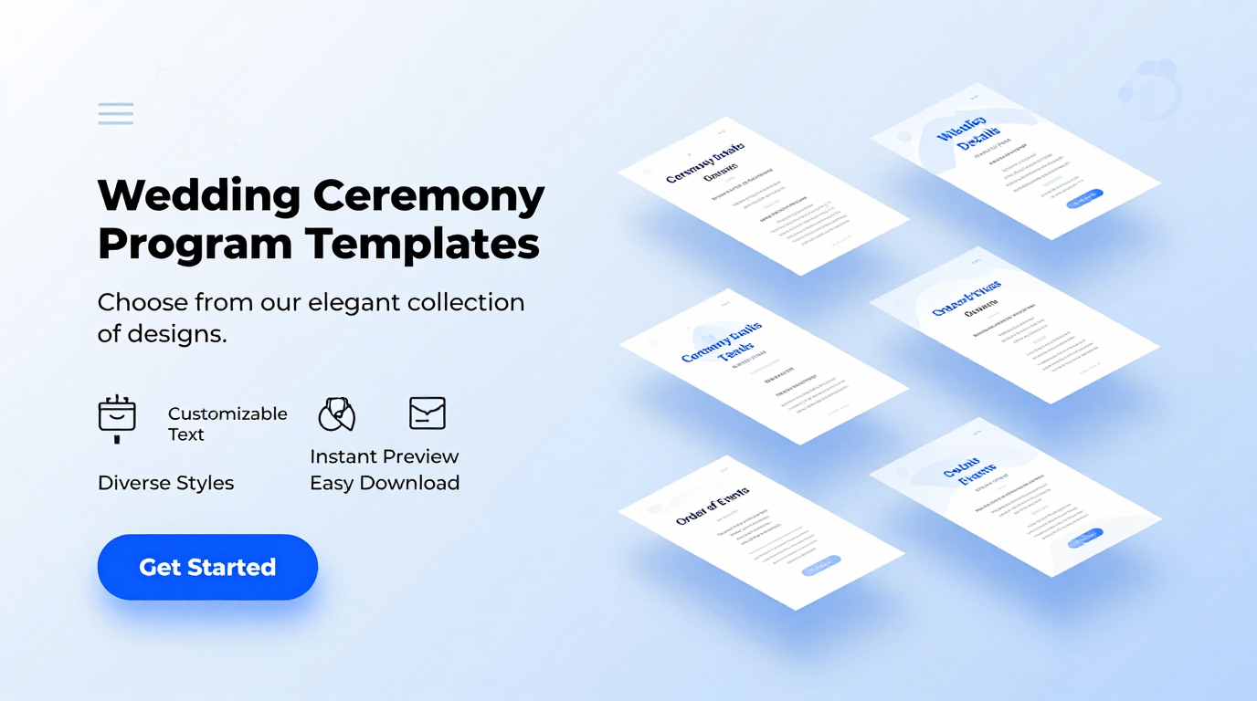 Elegant wedding ceremony program