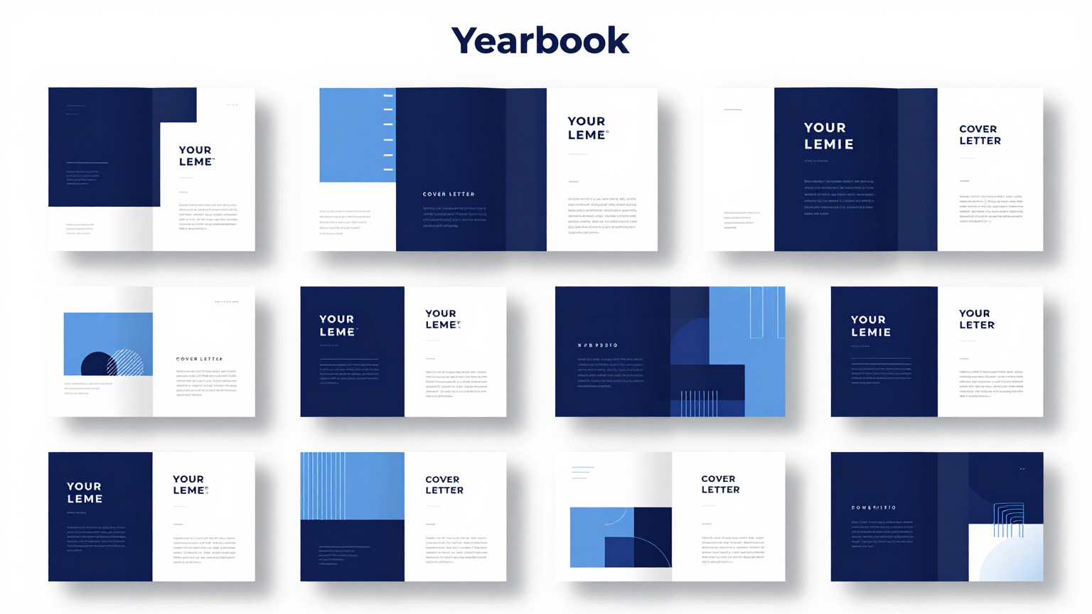 Professional Yearbook template layout displayed on a digital screen