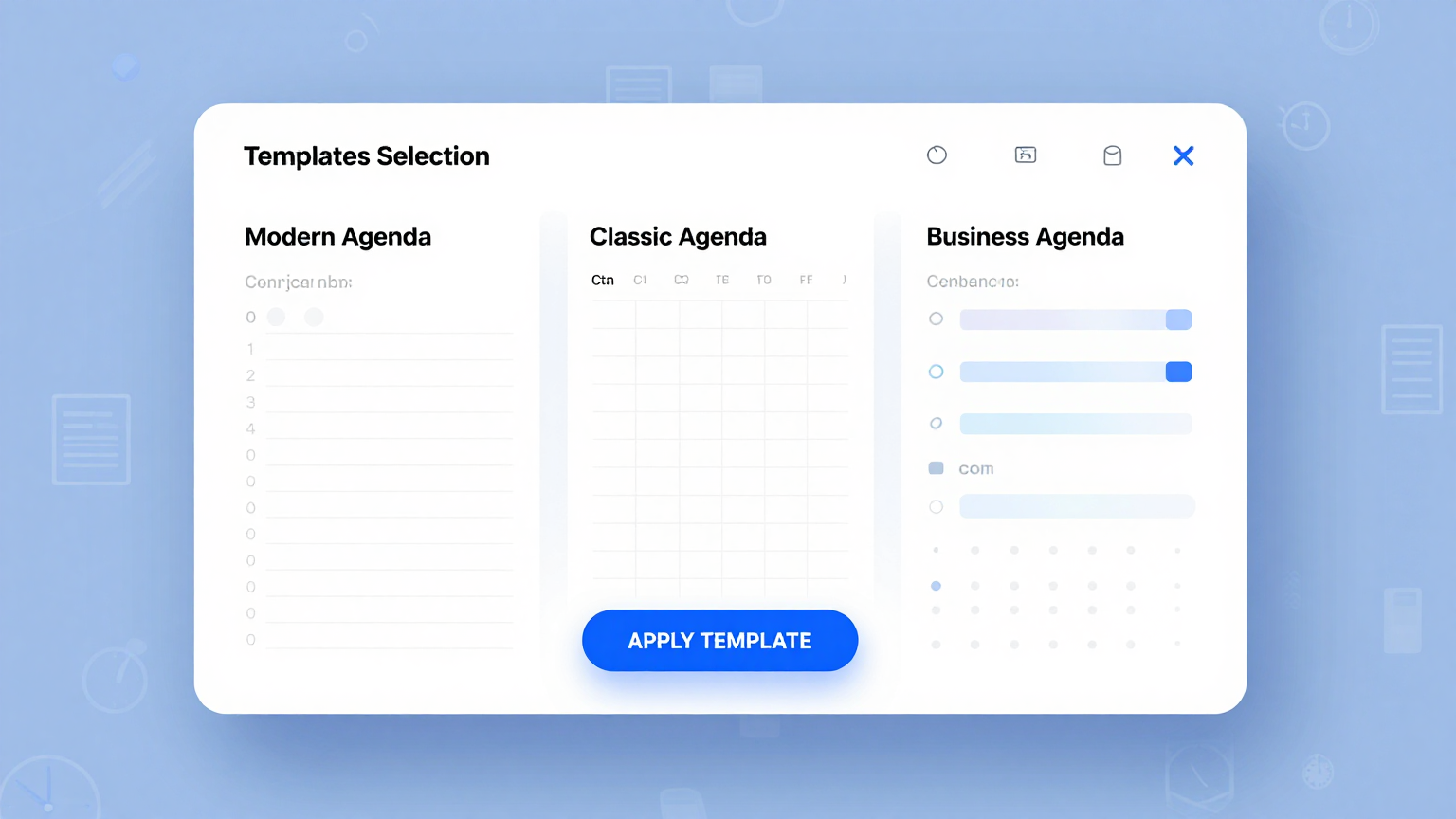 Template Selection Feature