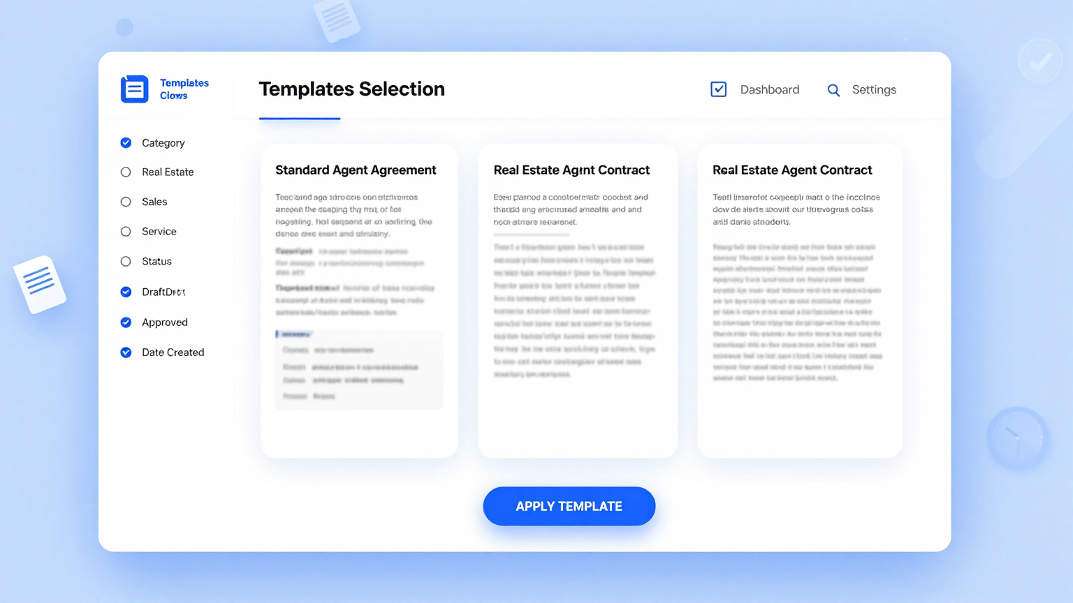 Template Selection Feature