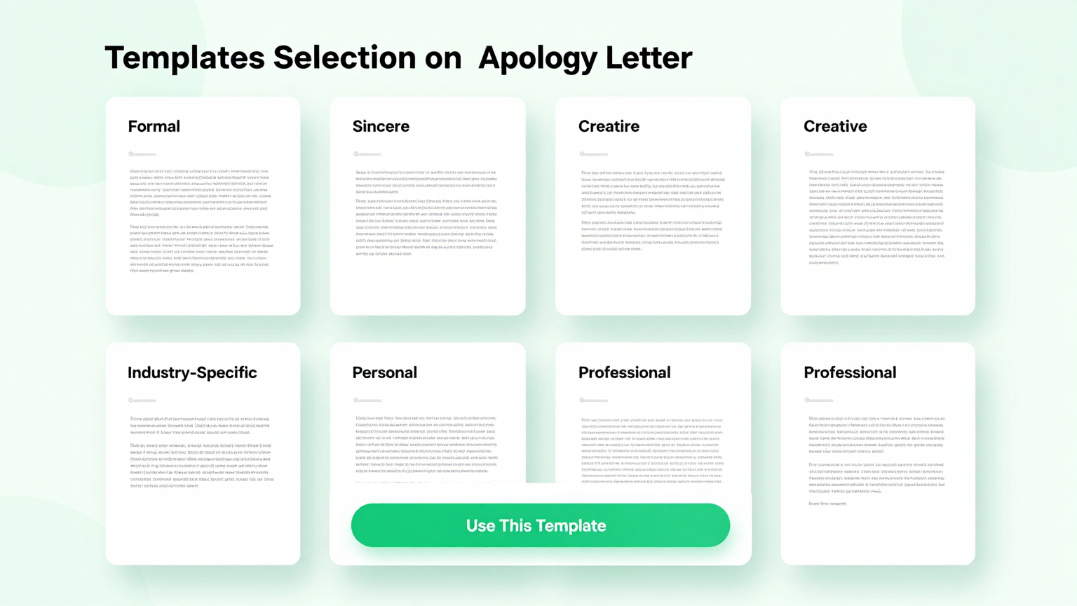 Template Selection Feature