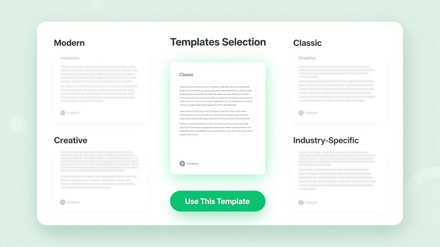 Professional Templates Feature Screenshot