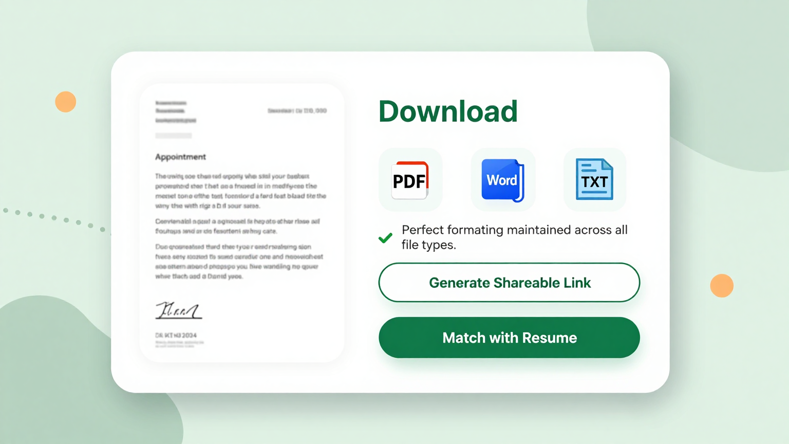 Download & Share Feature Screenshot