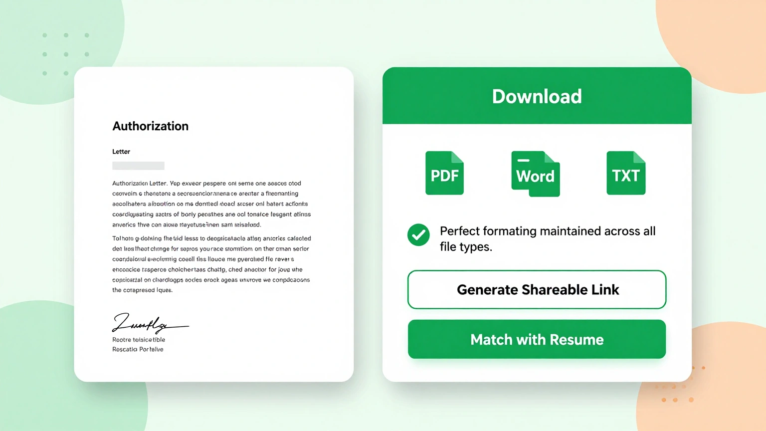 Downloading a finished letter as PDF