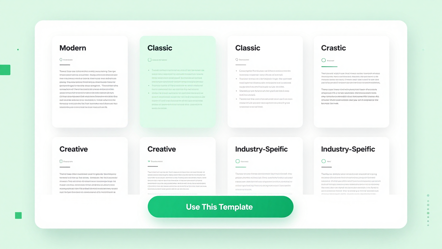 Professional Templates Feature Screenshot