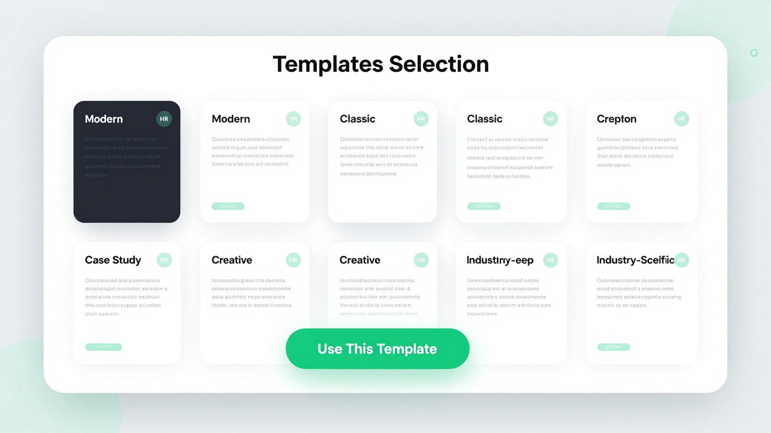 Template Selection Feature