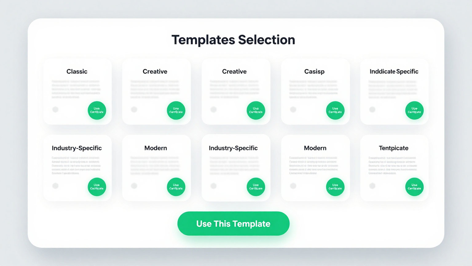 Professional Templates Feature Screenshot