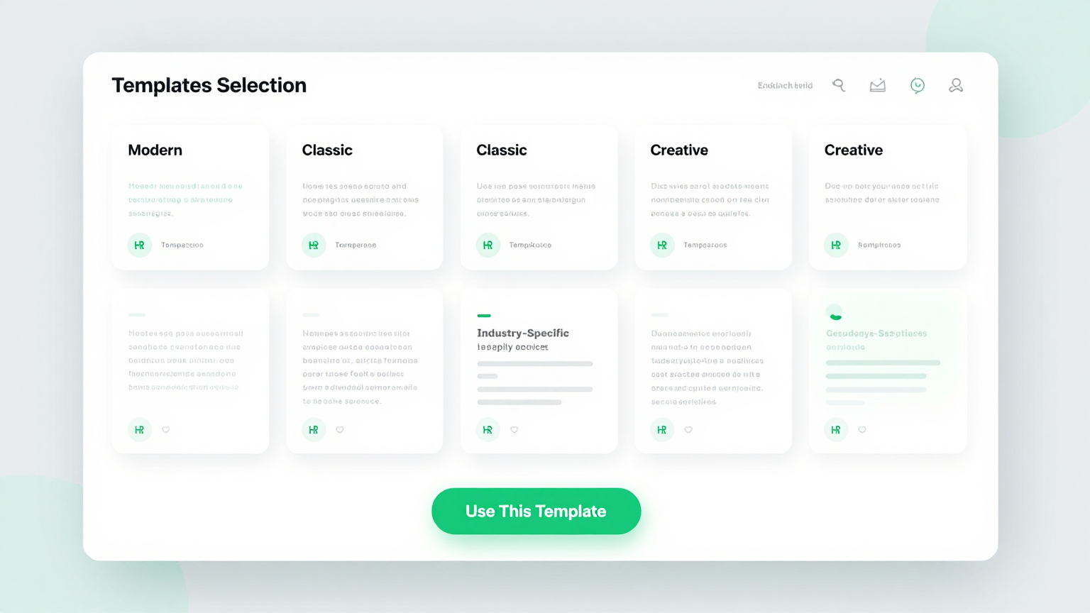Template Selection Feature