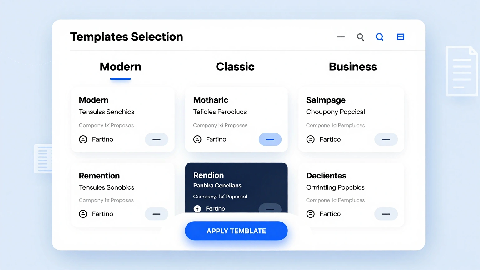 Choosing a structured proposal layout