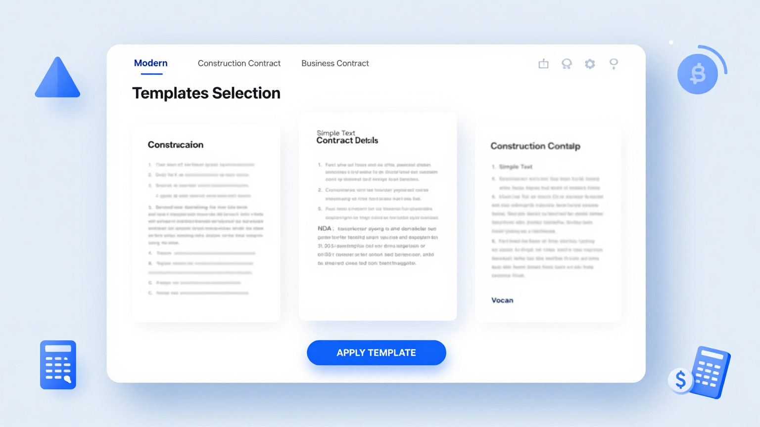 Template Selection Feature