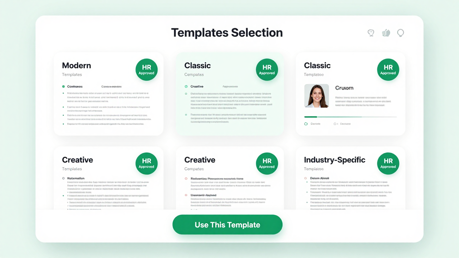Template Selection Feature
