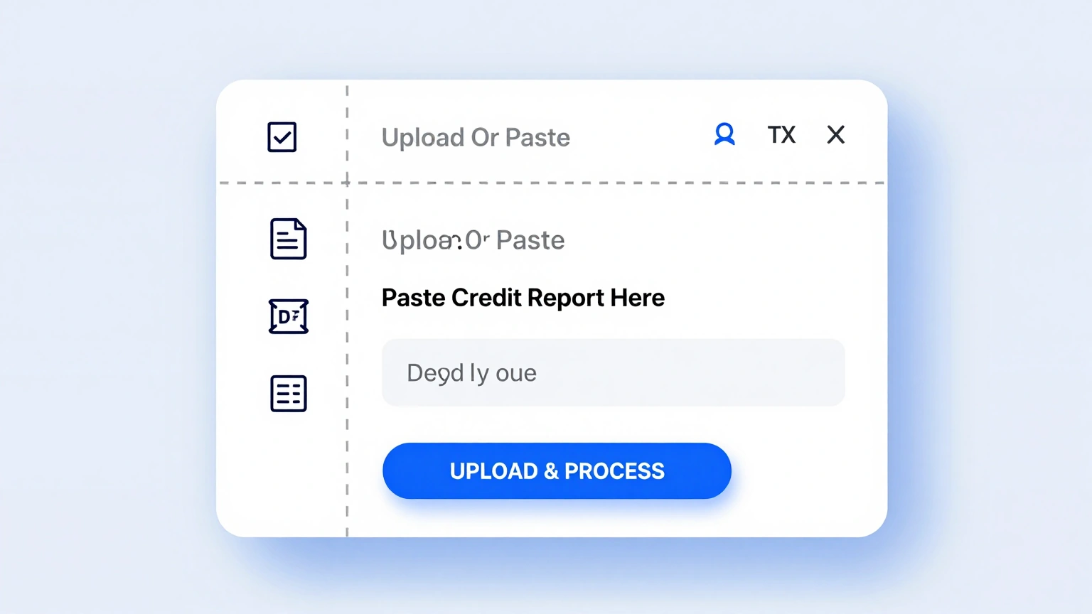 Importing account details into the credit summary tool