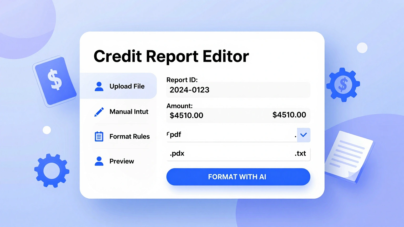 Editing account tables and dispute notes