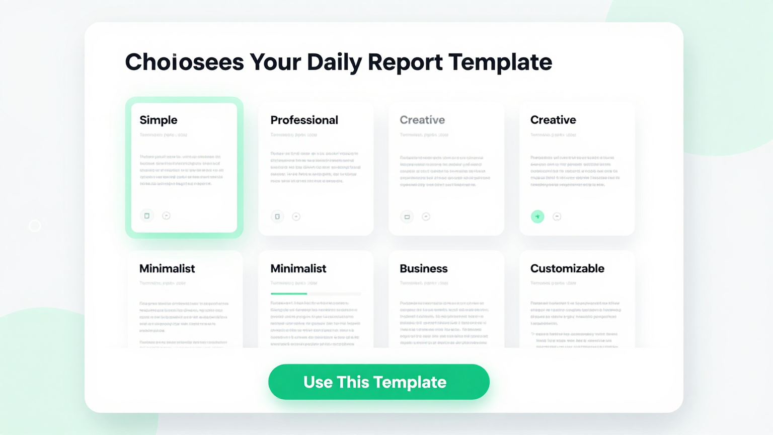 Template Selection Feature