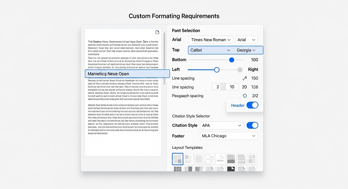 Add custom formatting requirements