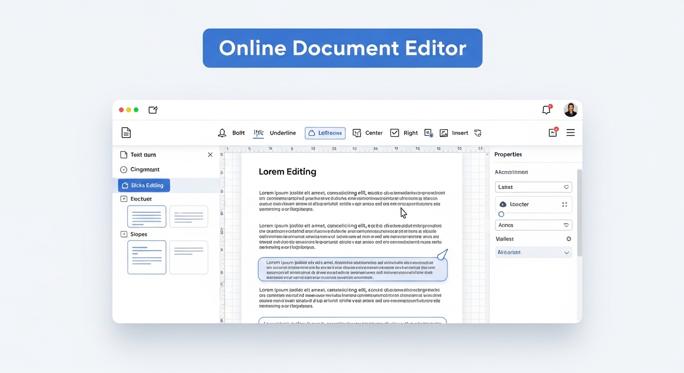 Online document editor for fine-tuning