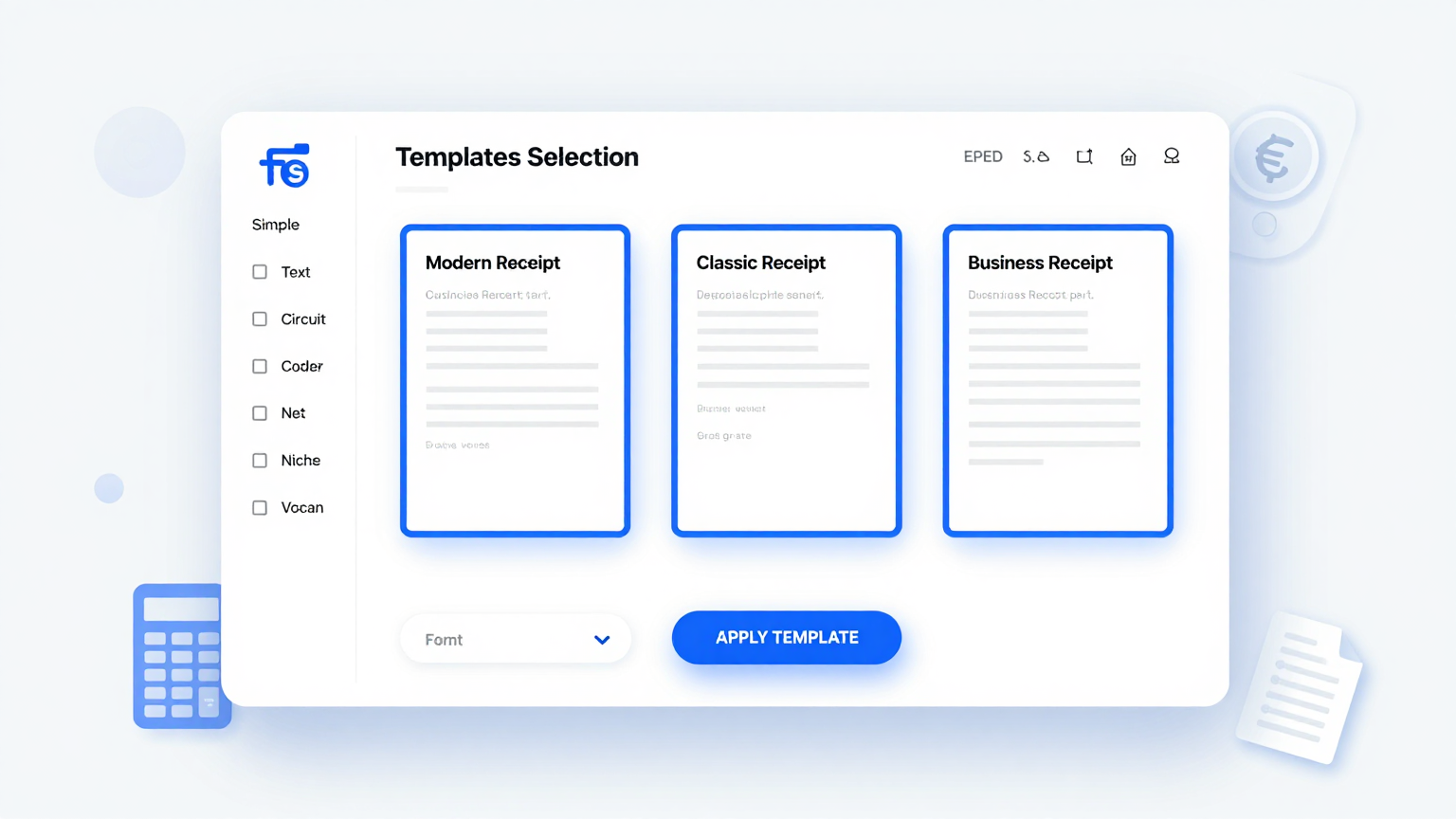 Template Selection Feature