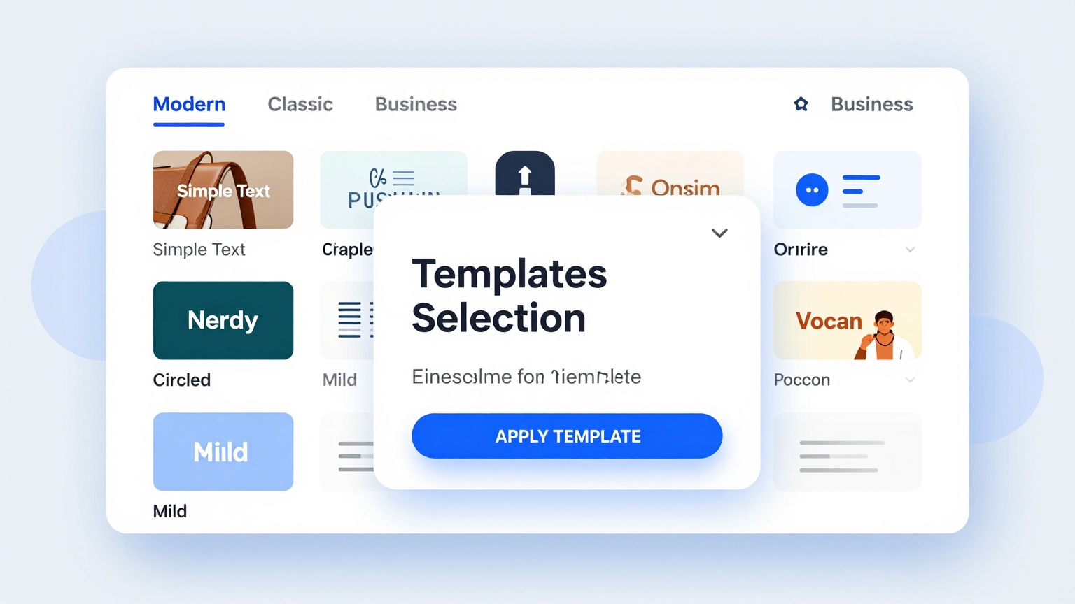 Template Selection Feature