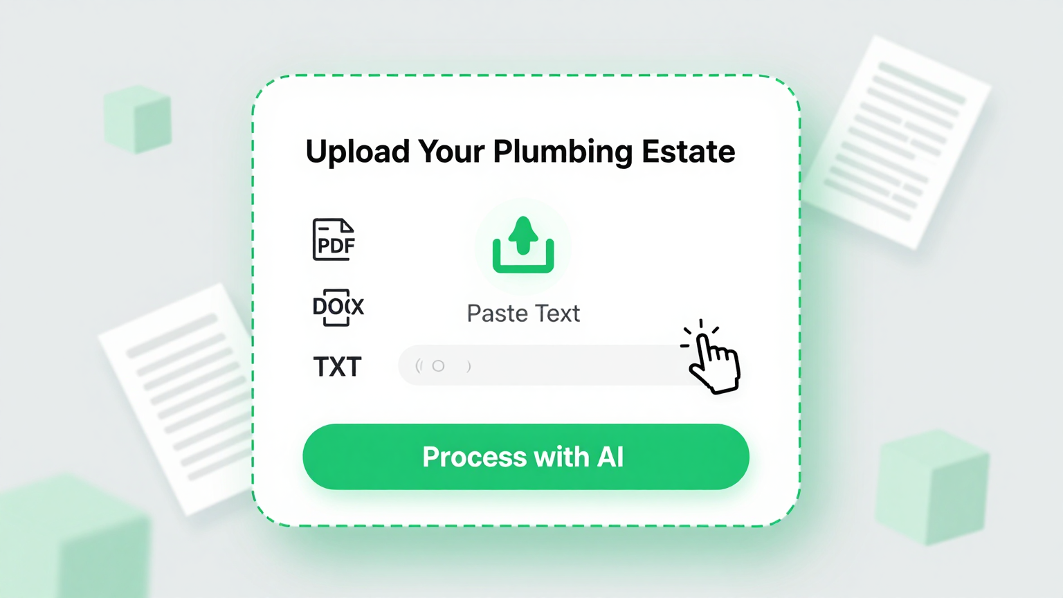 Job details input for plumbing estimates with material and labor fields