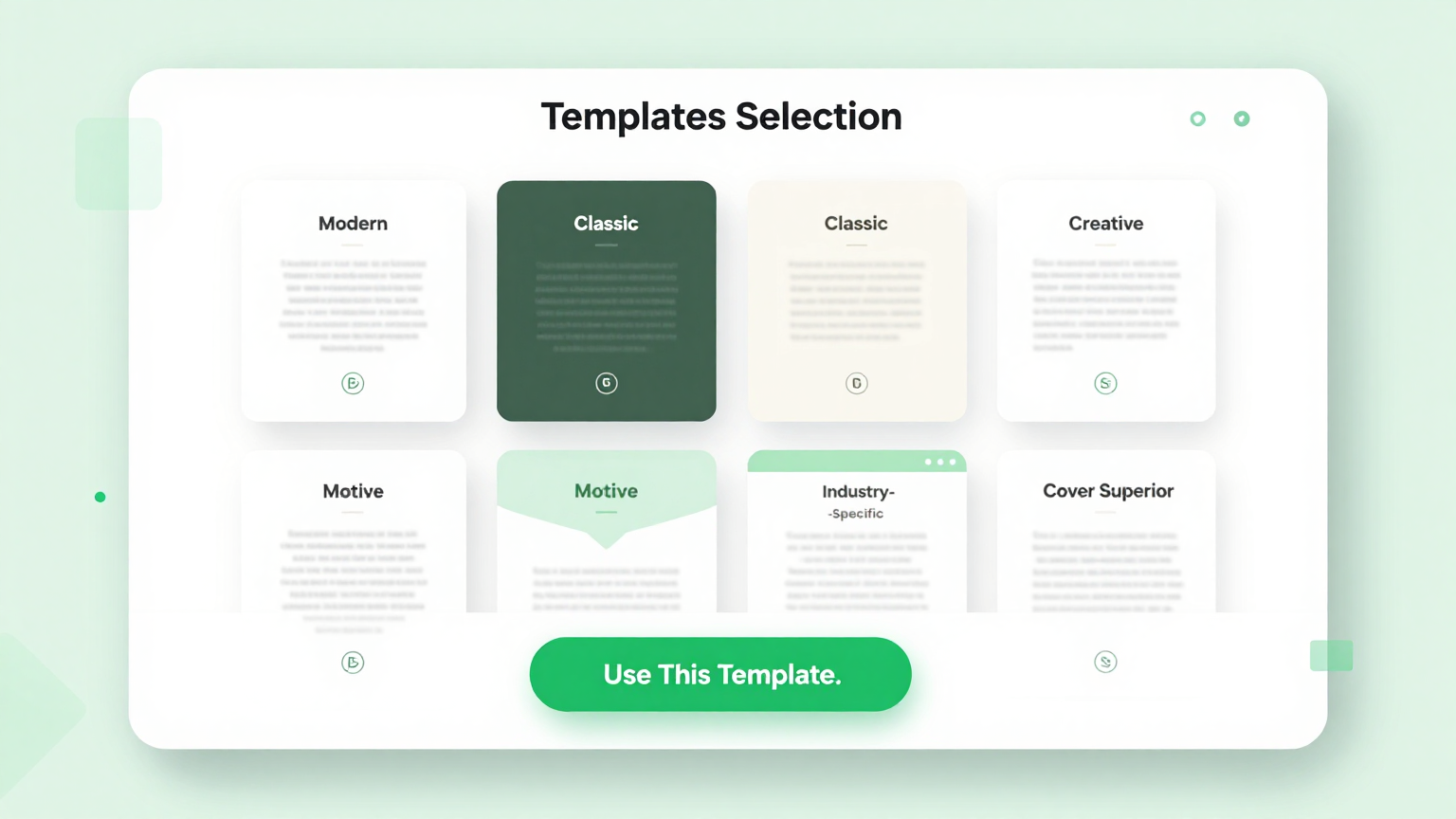 Professional Templates Feature Screenshot