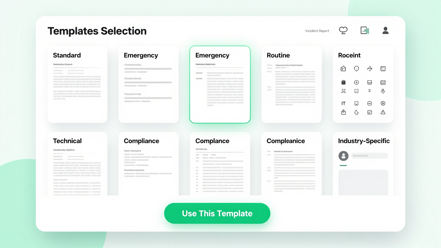 Template Selection Feature