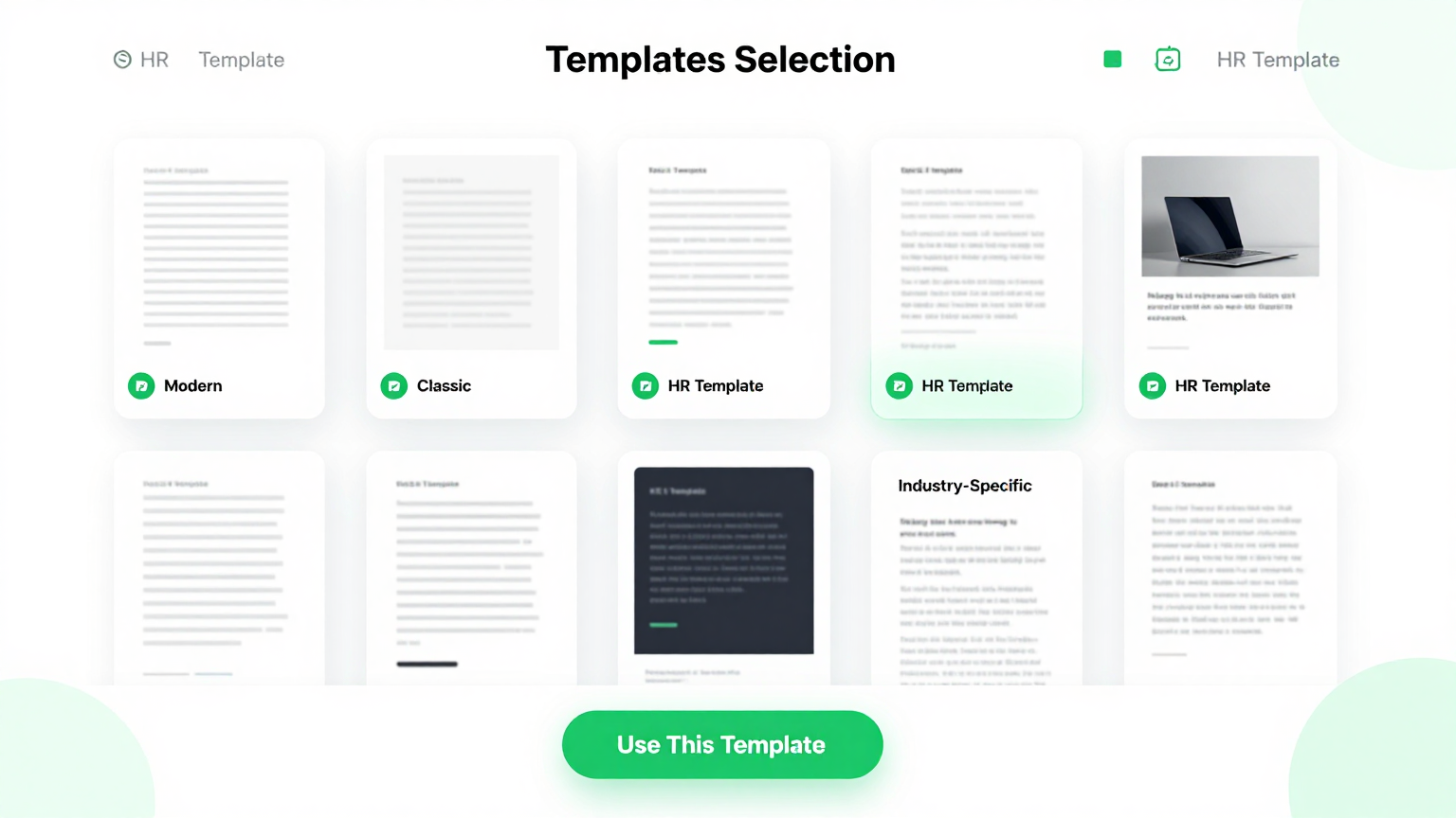 Template Selection Feature