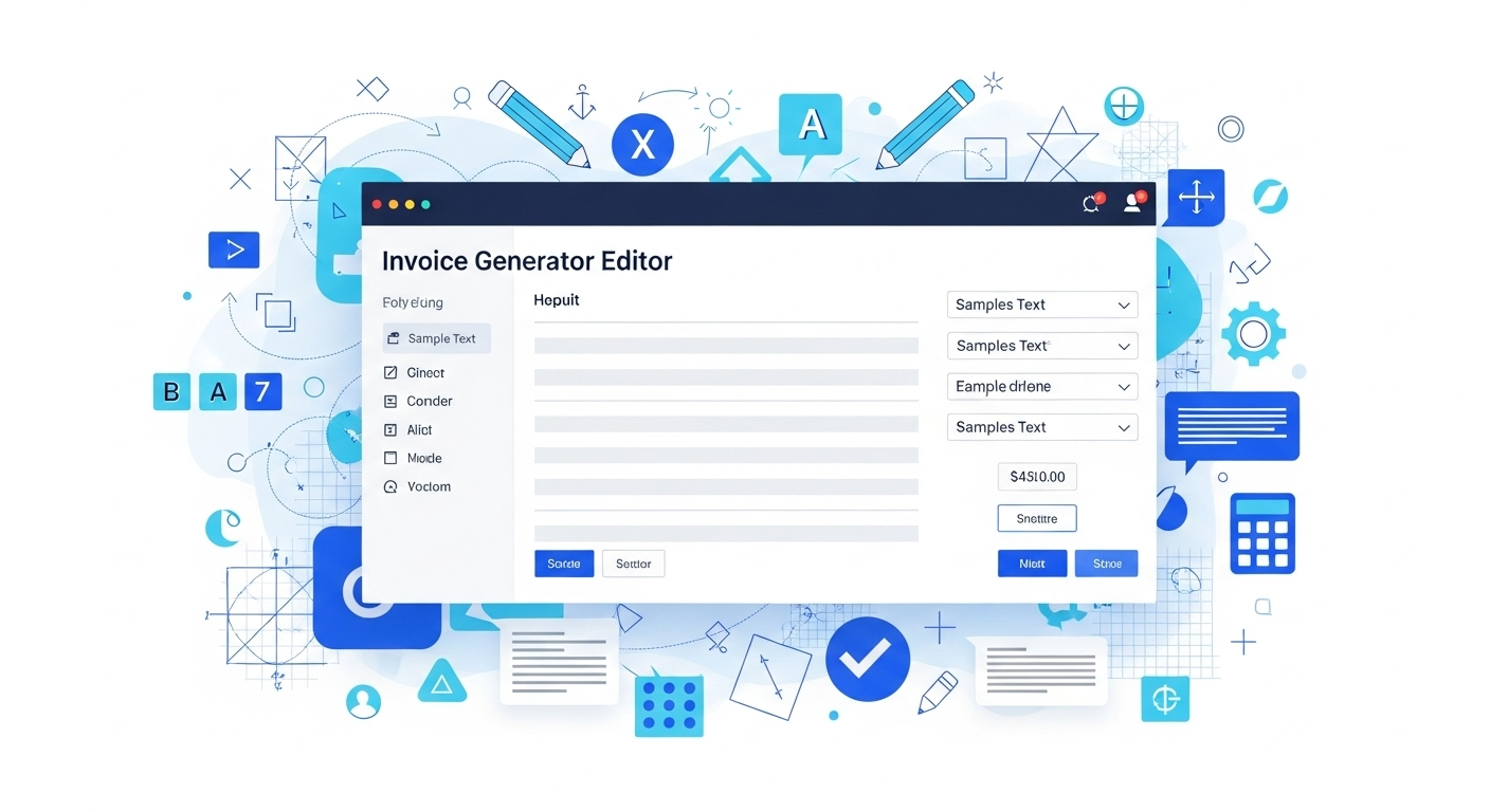 Invoice editing interface with line items and calculation tools