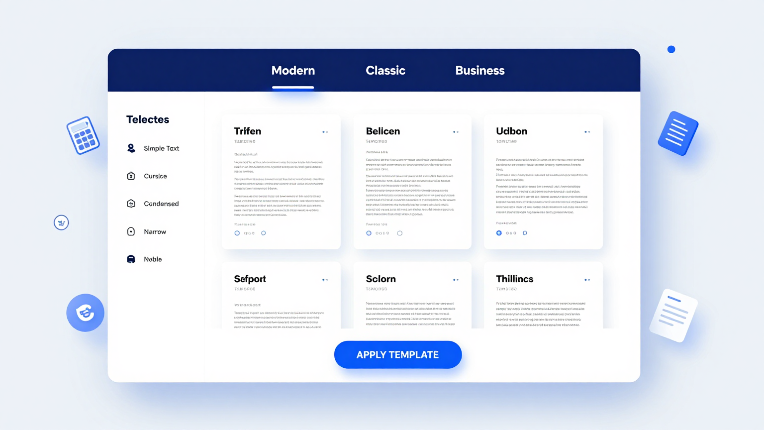 Professional Templates Feature
