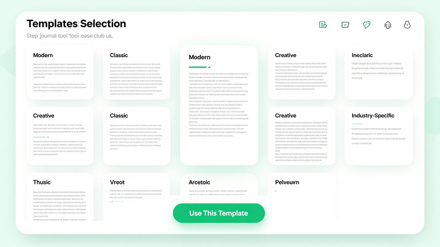 Template Selection Feature