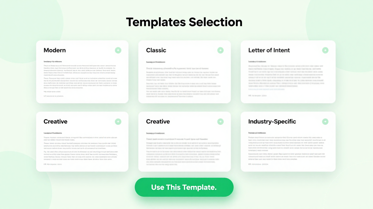 Template Selection Feature