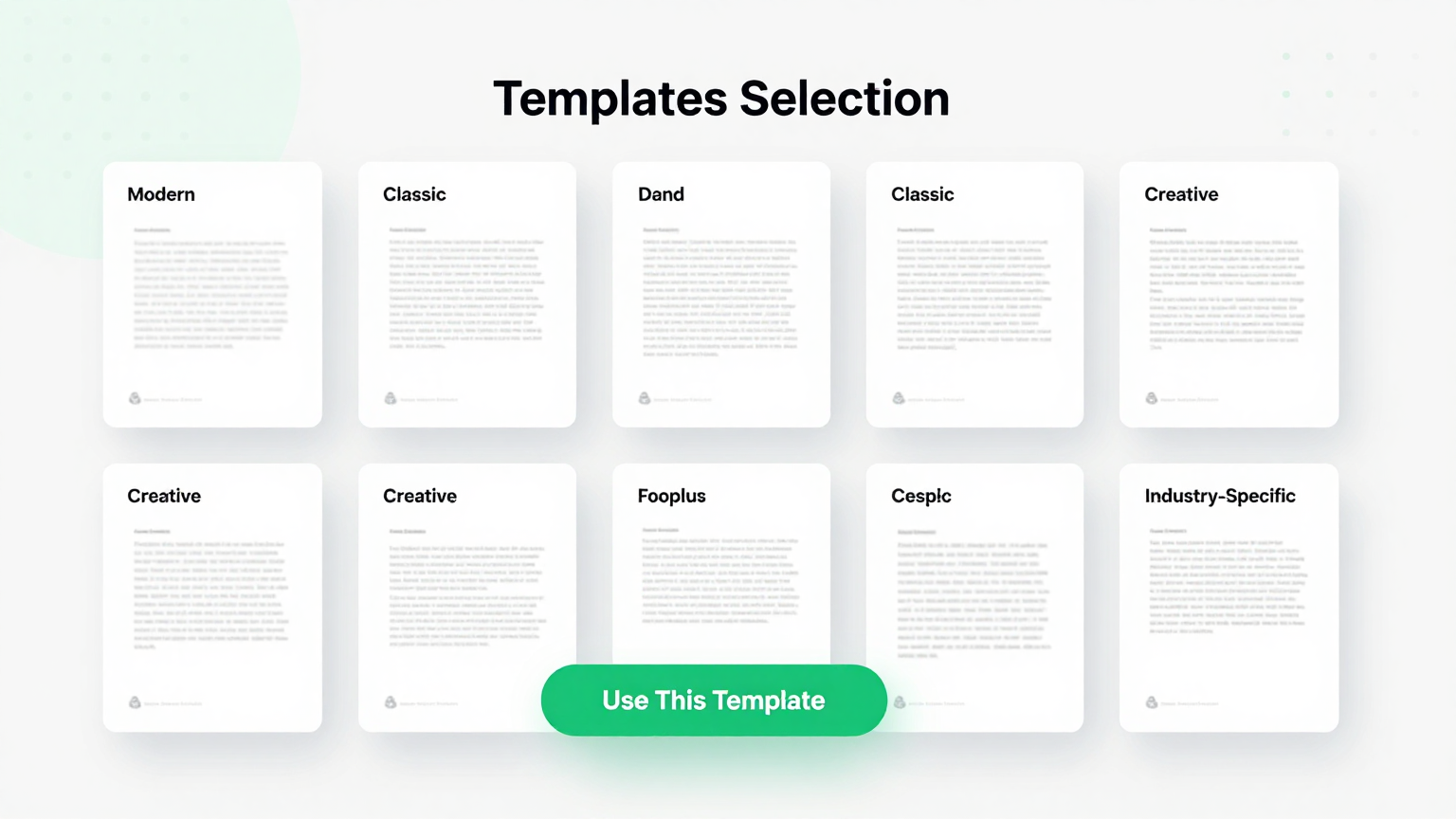 Professional Templates Feature Screenshot