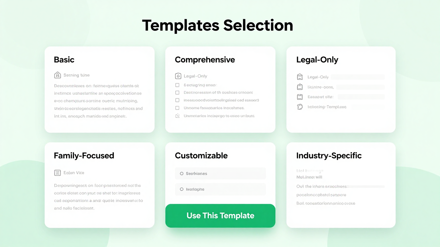 Template Selection Feature