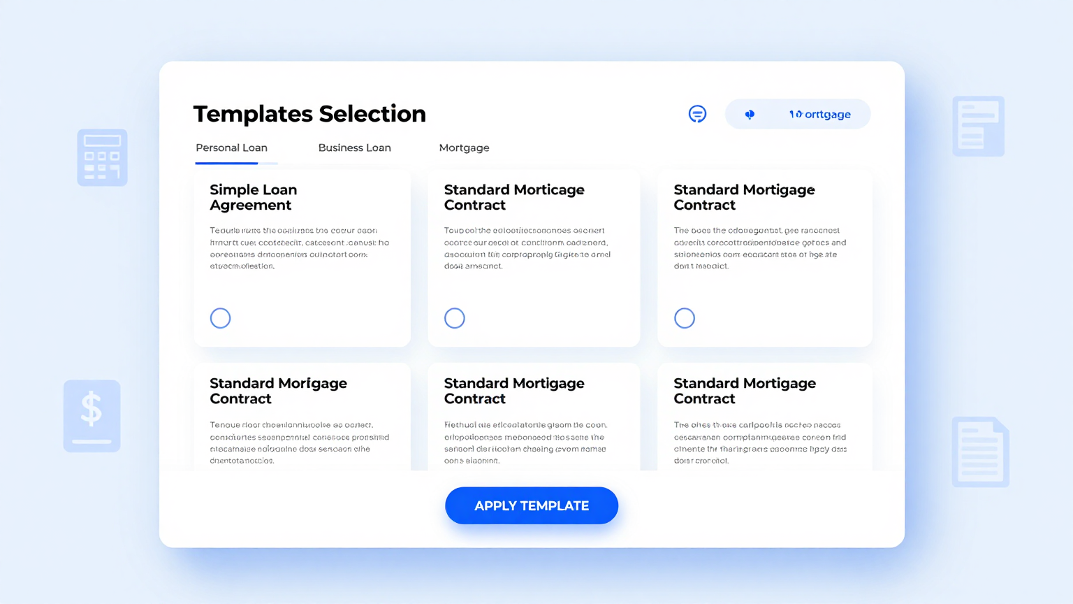 Professional Templates Feature Screenshot