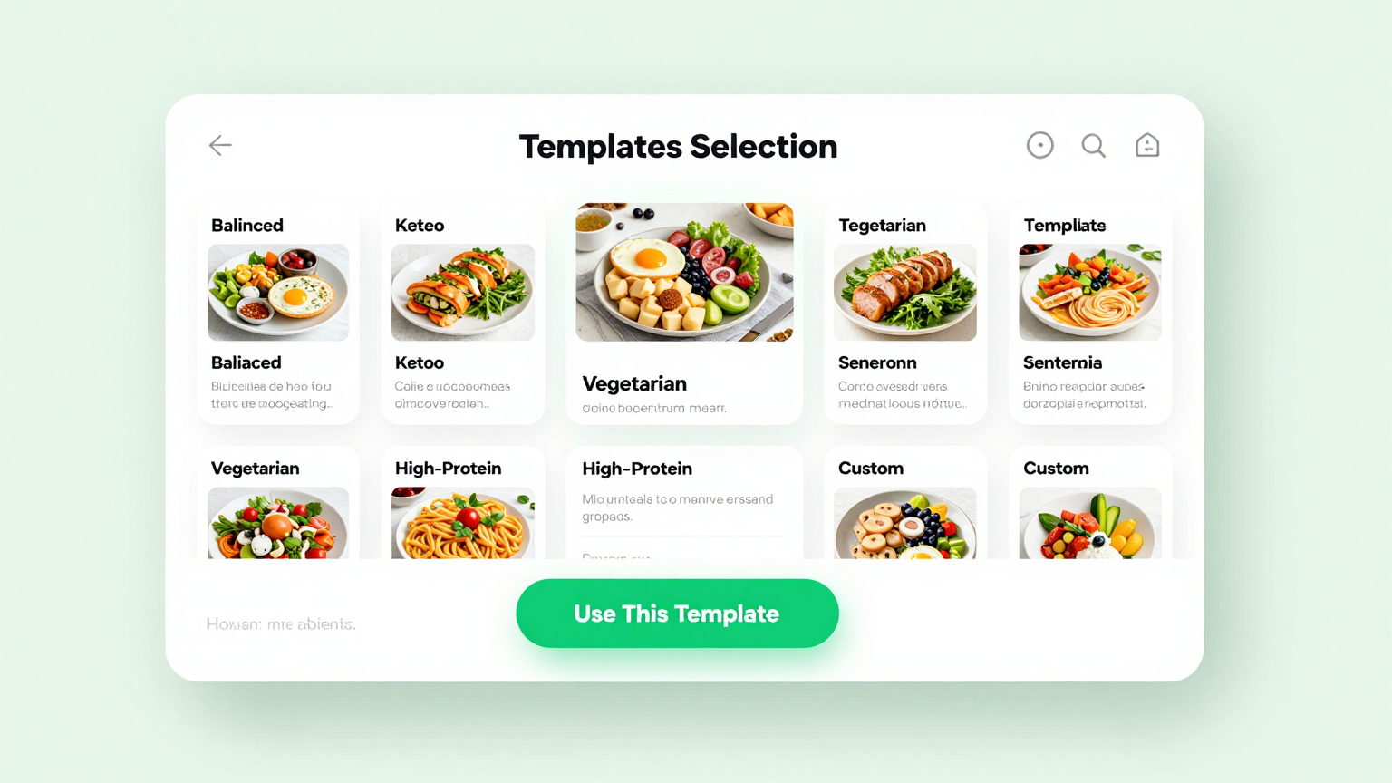 Template Selection Feature