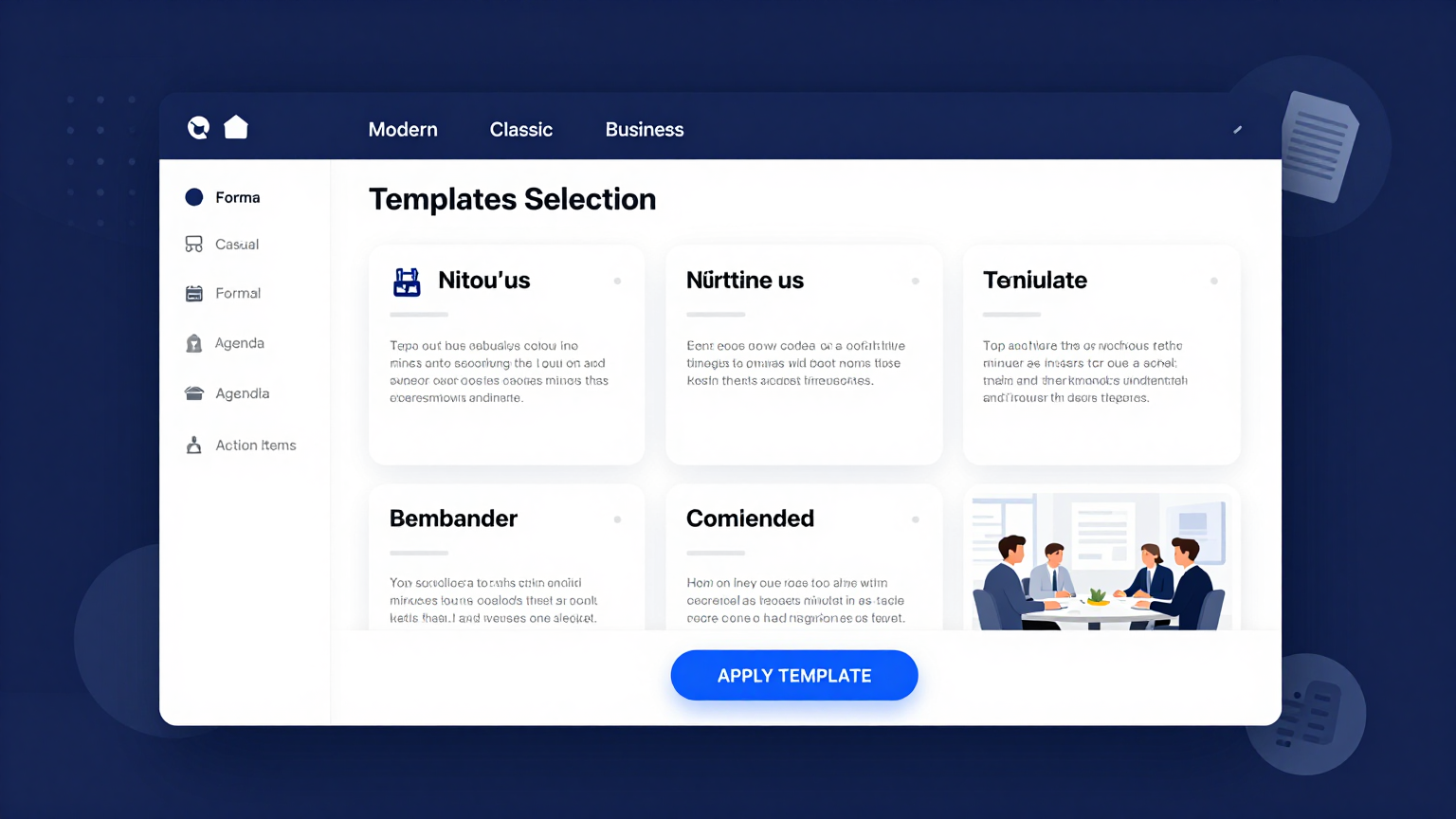 Template Selection Feature