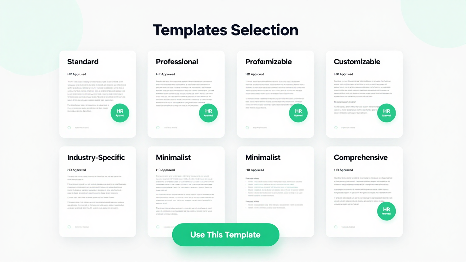 Template Selection Feature