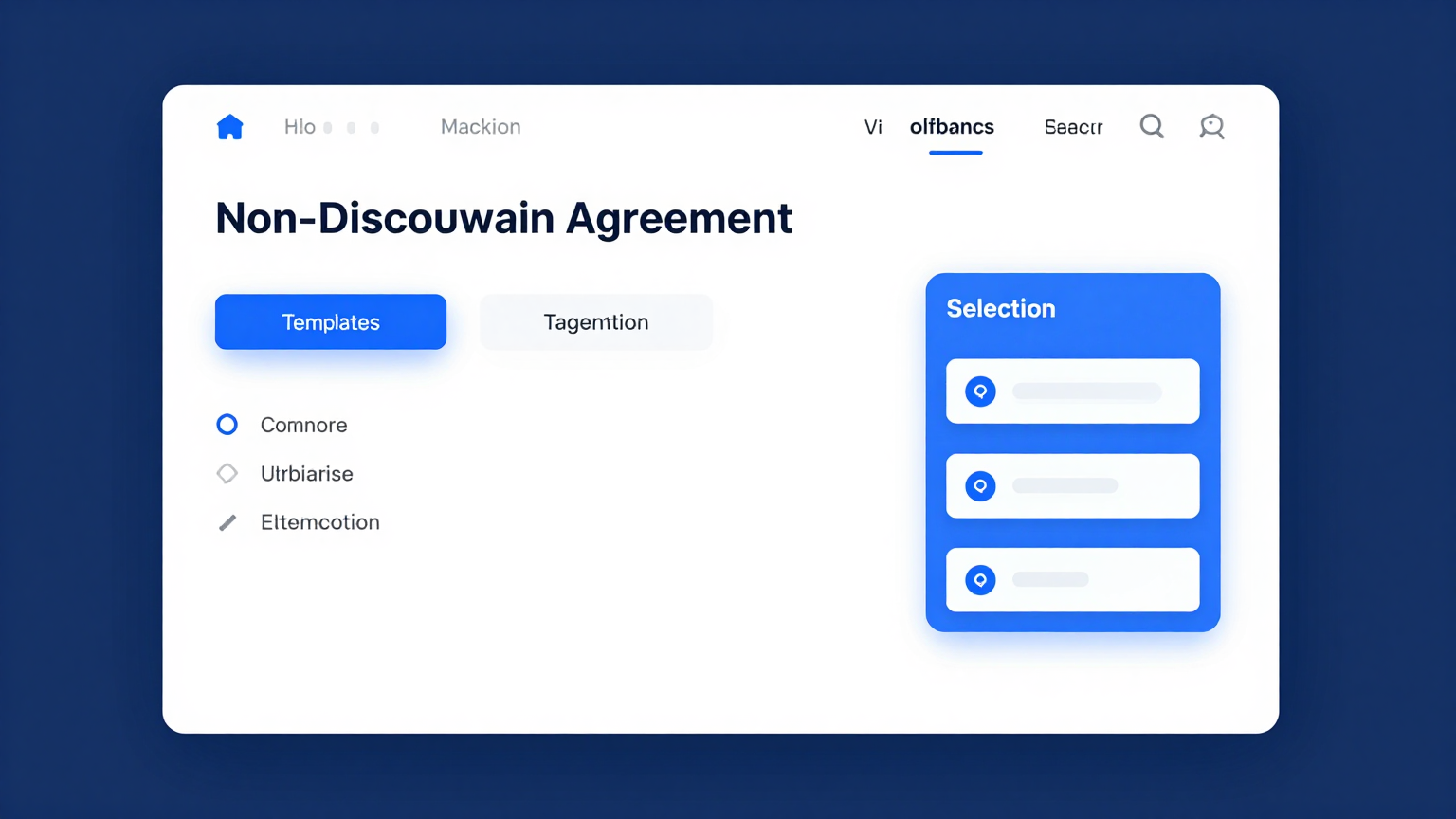 Template Selection Feature