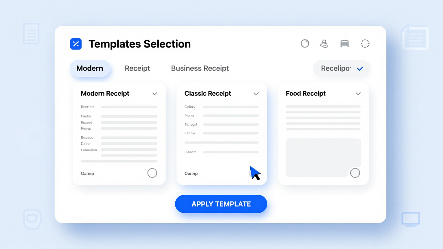 Template Selection Feature