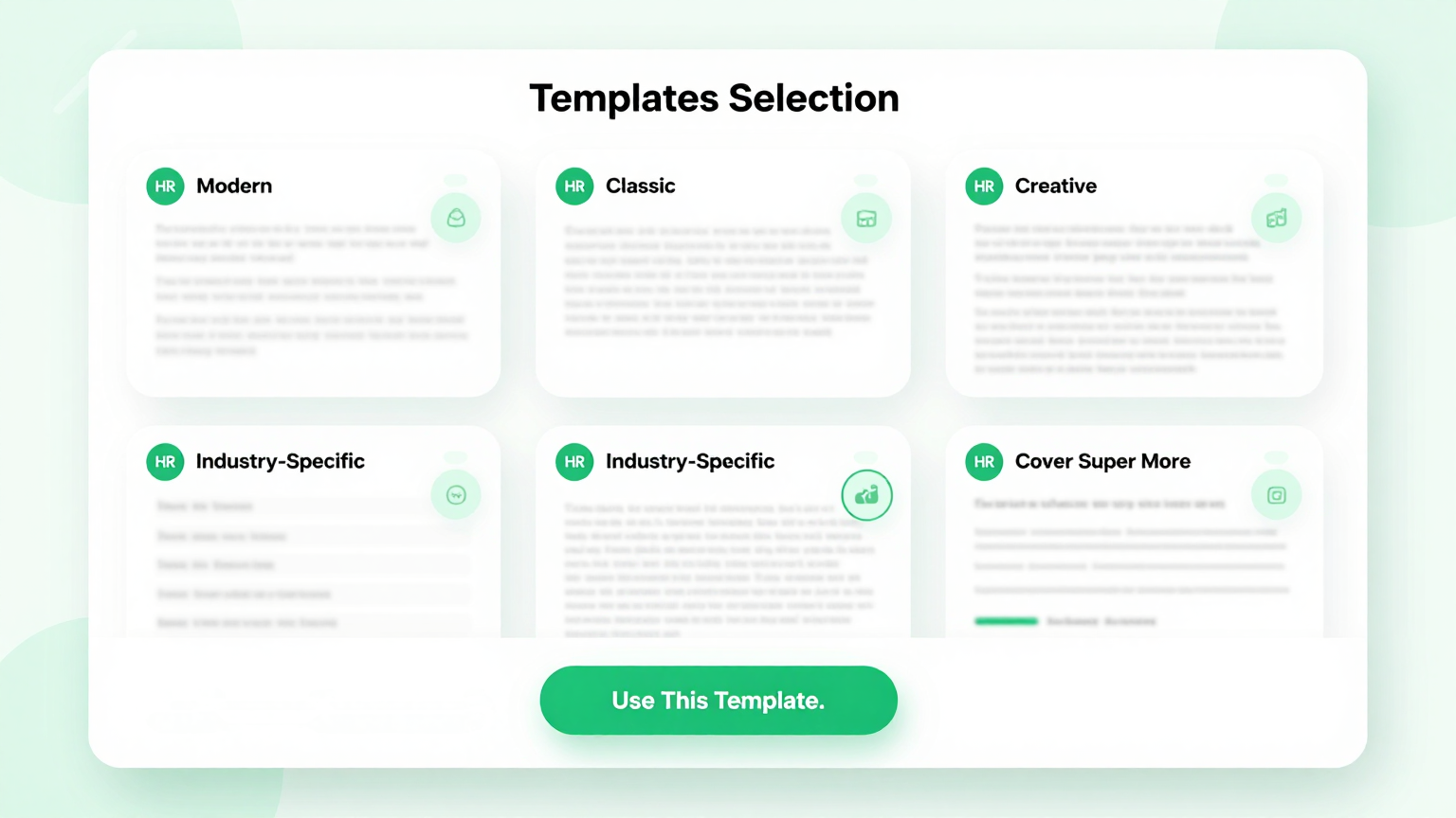 Template Selection Feature