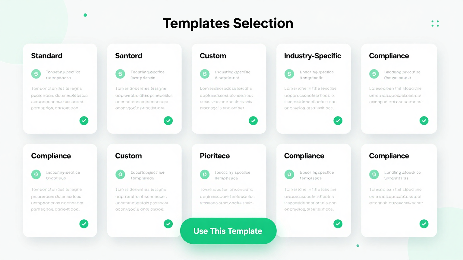 Template Selection Feature
