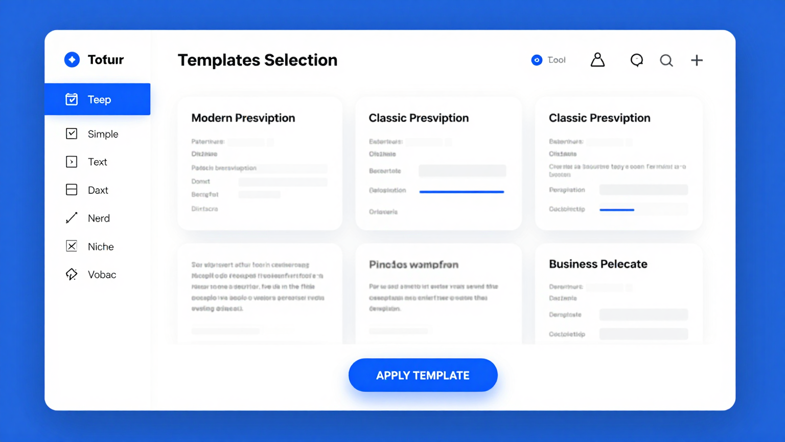 Template Selection Feature