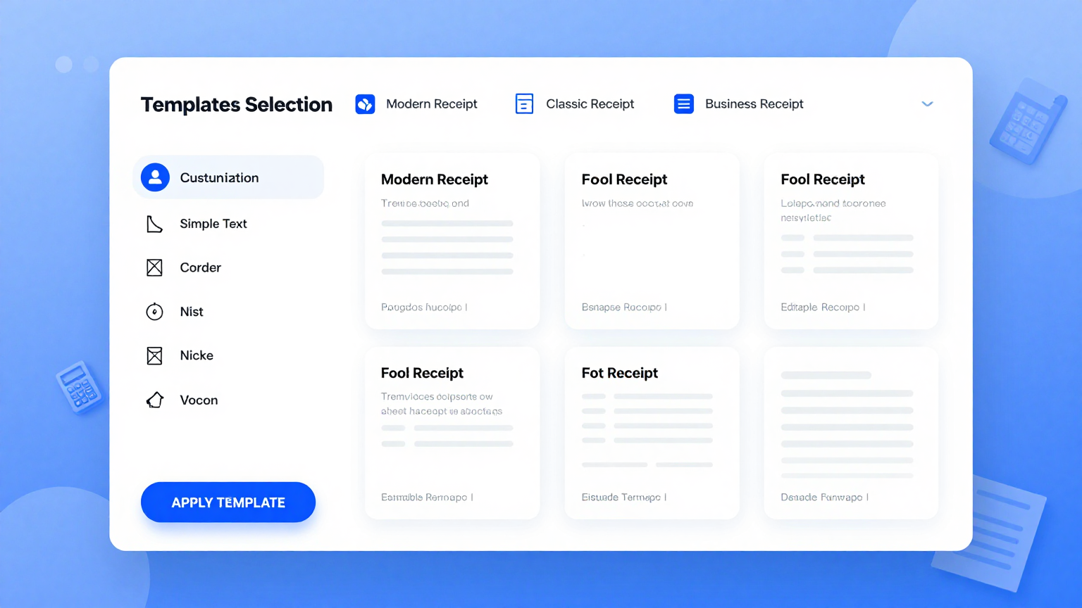 Professional Templates Feature Screenshot
