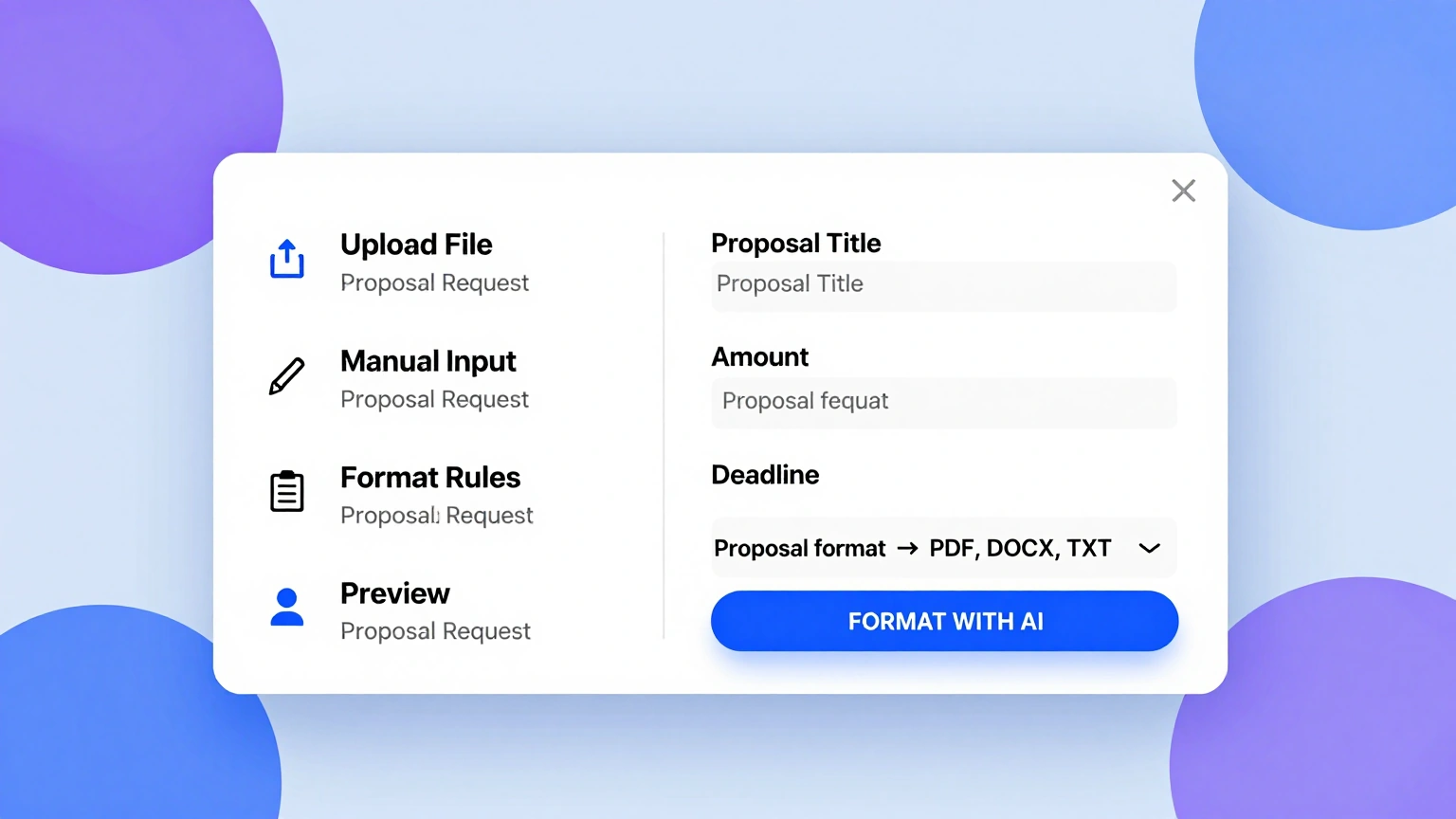 Editing a proposal request online